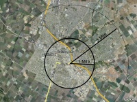 1 - 3 Mile Radius Map